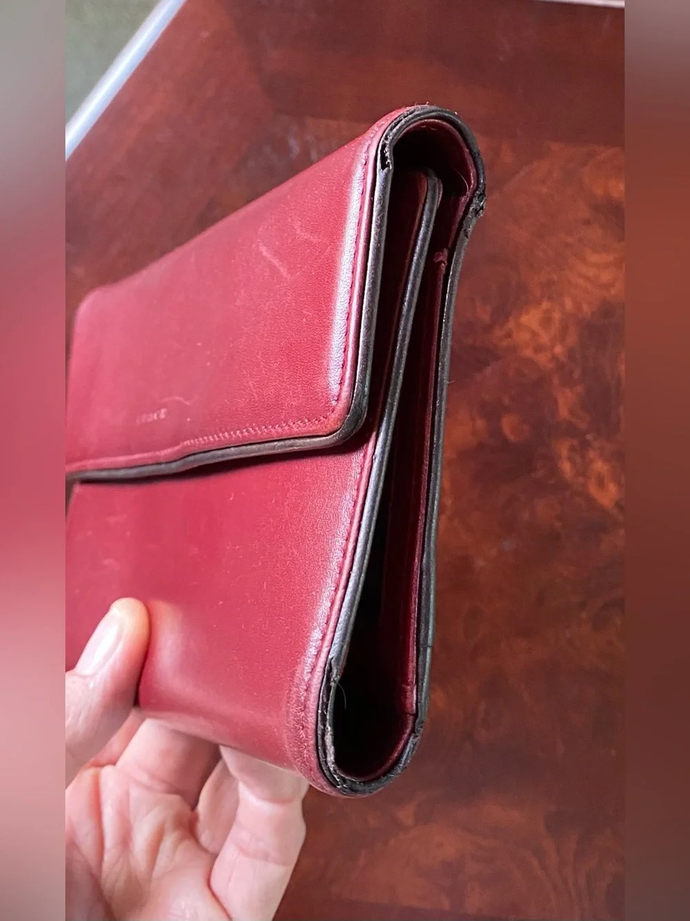 Coach Burgundy Leather Wallet Vintage with Matching Checkbook Cover